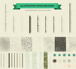 极品AI画笔－16支手绘效果笔刷：Handmade Texture Vector Brushes